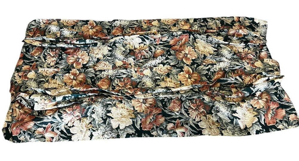 Vintage Window Puff Valance Pair Made in USA Cottagecore Floral Shabby Chic